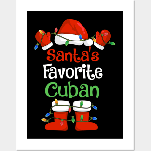 Santa's Favorite Cuban Funny Christmas Pajamas Posters and Art